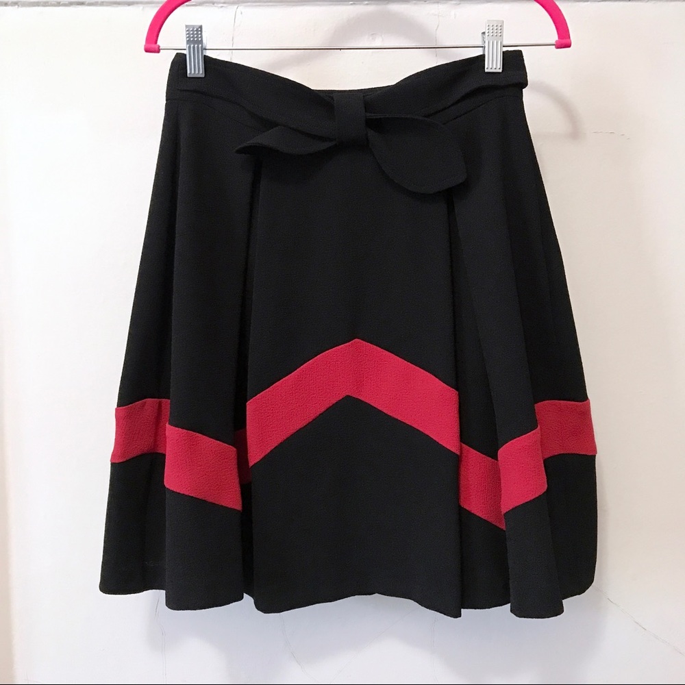 Circle skirt with red chevron stripe